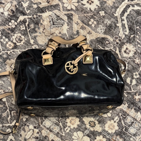 Michael Kors Handbags - Michael Kors Black and Tan Satchel